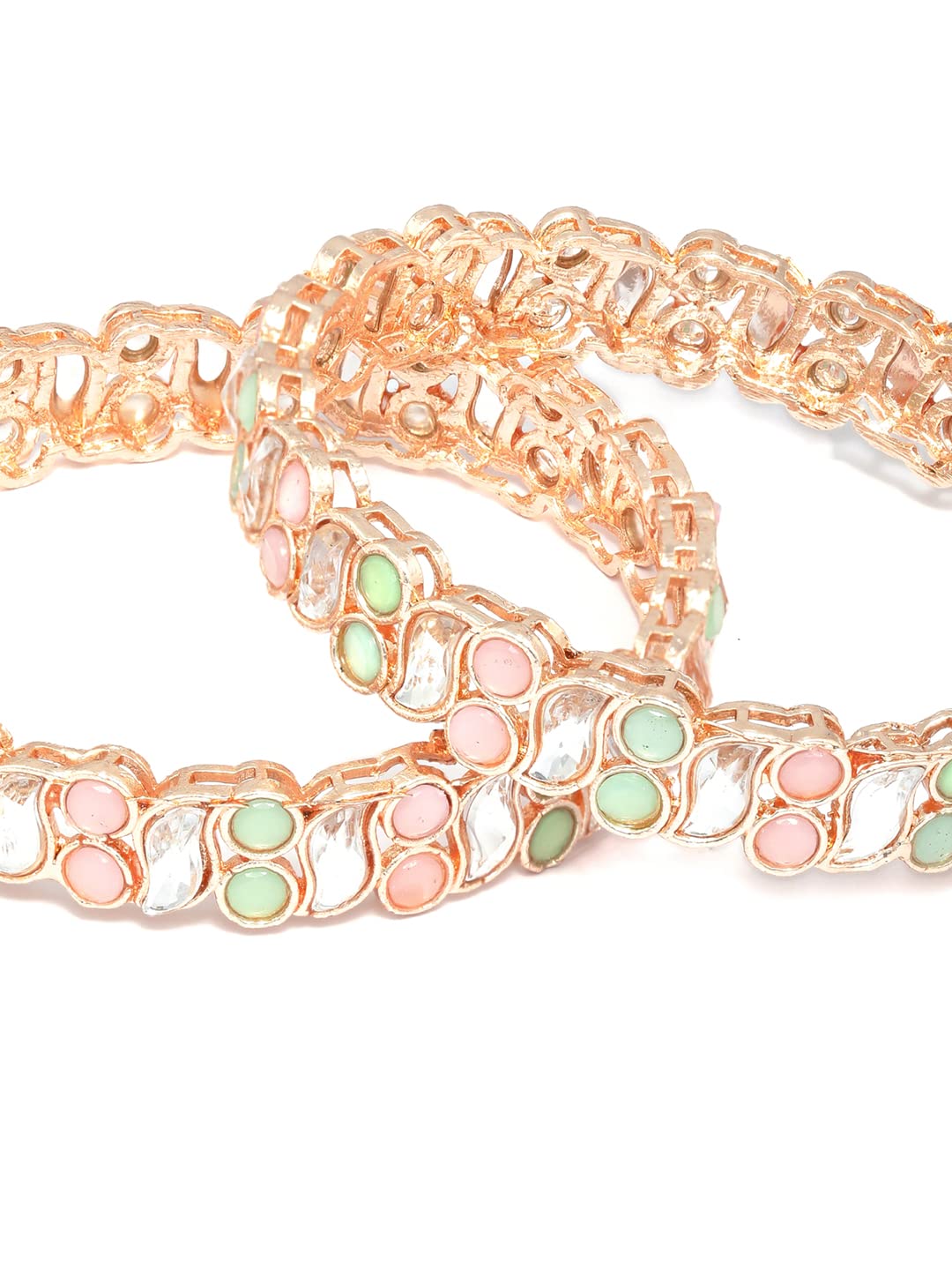 Women's Set of 2 Coloured Stones Bangles, Elegant Gift