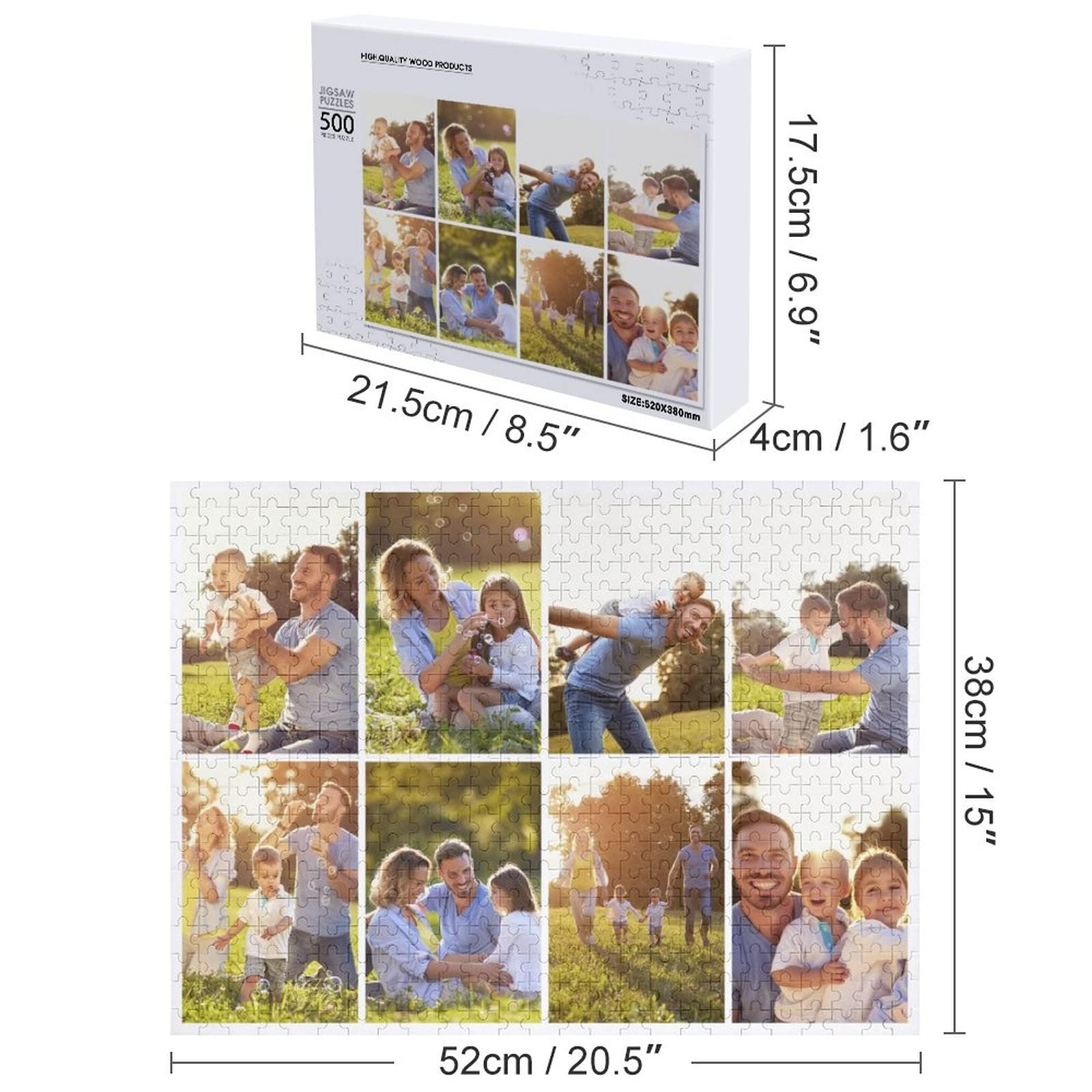 Custom Photo Jigsaw Puzzle - Personalized 1000/500/300 Piece Wooden Puzzle From Your Pictures