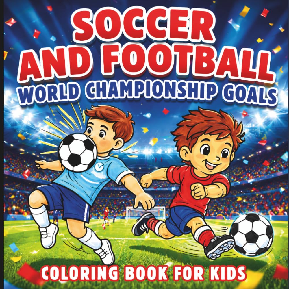 Soccer and Football World Championship Goals Coloring Book for Kids: Fun facts about football rules, matches, stadiums, and soccer tournaments (FactaColor Kids)