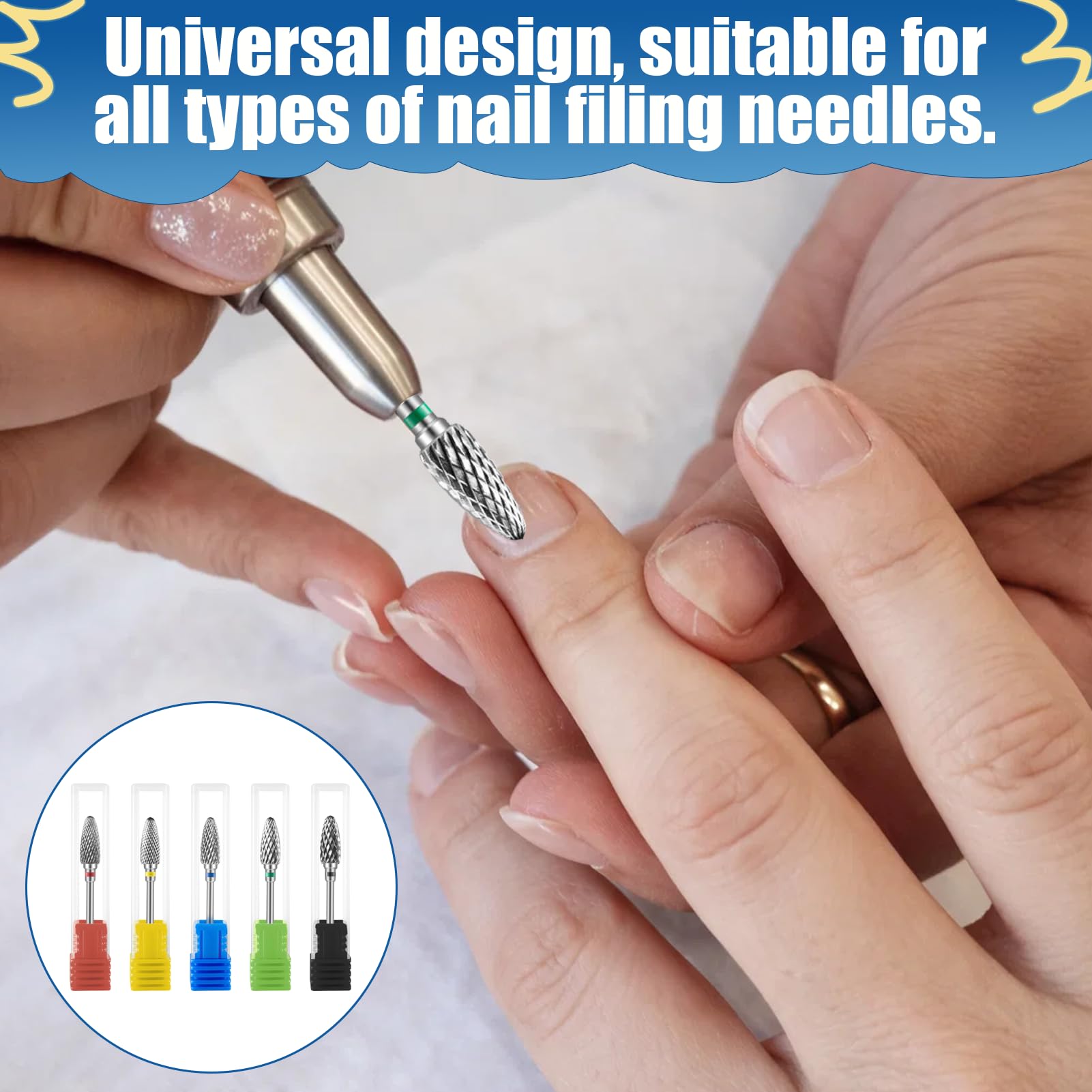 5 punte per fresa per unghie in tungsteno, carburo di tungsteno, punte per fresa, strumenti professionali per manicure e uso domestico, fresa in acciaio al tungsteno