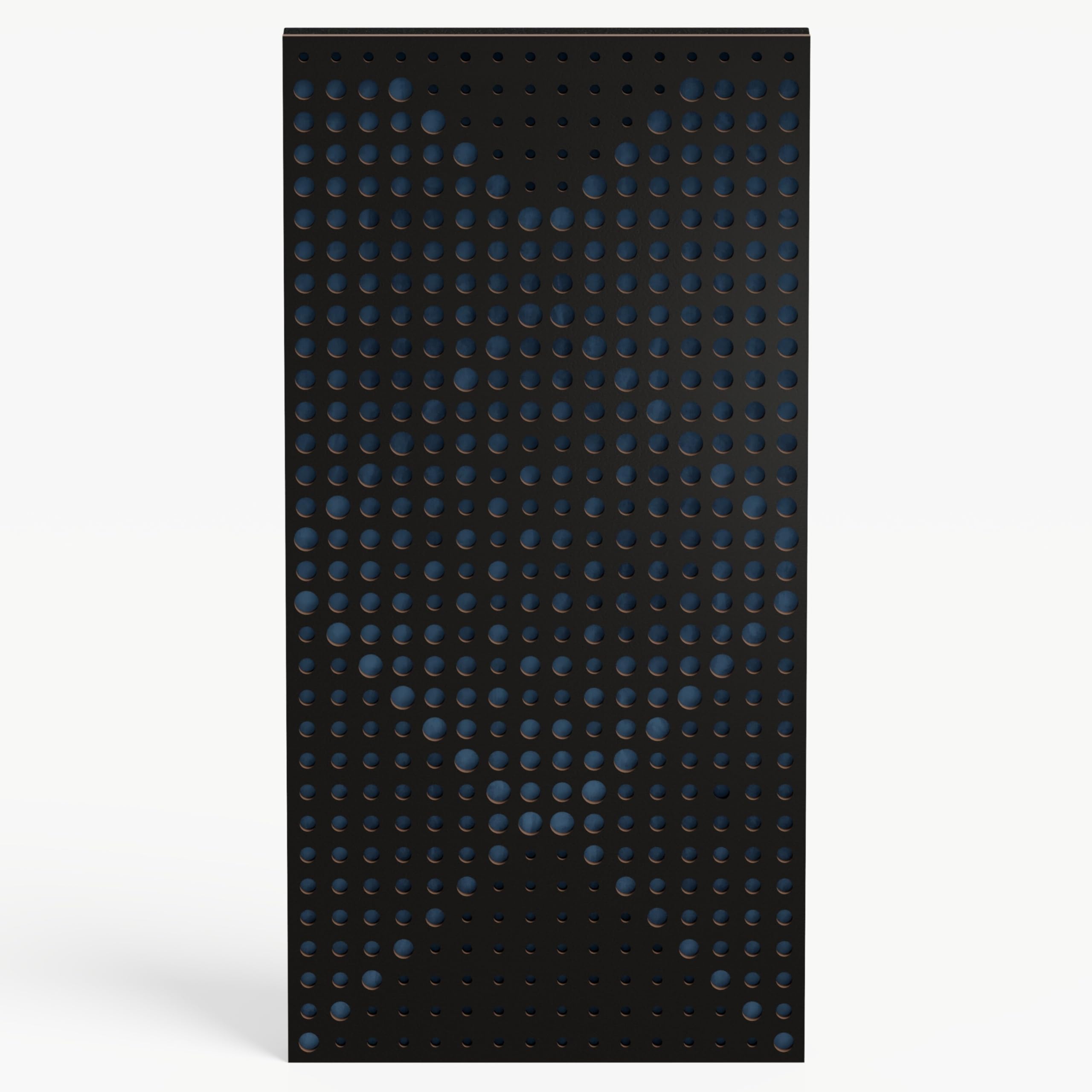 Pack de 4 paneles acústicos estrechos con tela de terciopelo | 50 x 25 cm | Control decorativo del ruido y reducción del eco | Absorción y difusión del sonido | [WILDS-F - Negro | Azul]