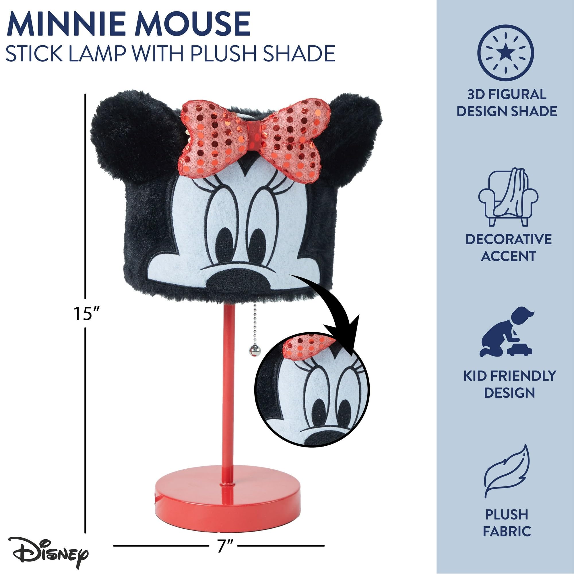 Amazon.com: Disney Minnie Mouse Figural Plush Shade Stick Table