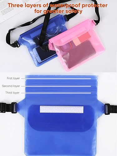Miniatura 4 de Riñonera impermeable, sensible a la pantalla táctil, bolsa seca impermeable con correa ajustable para la cintura, mantiene tu teléfono seco para