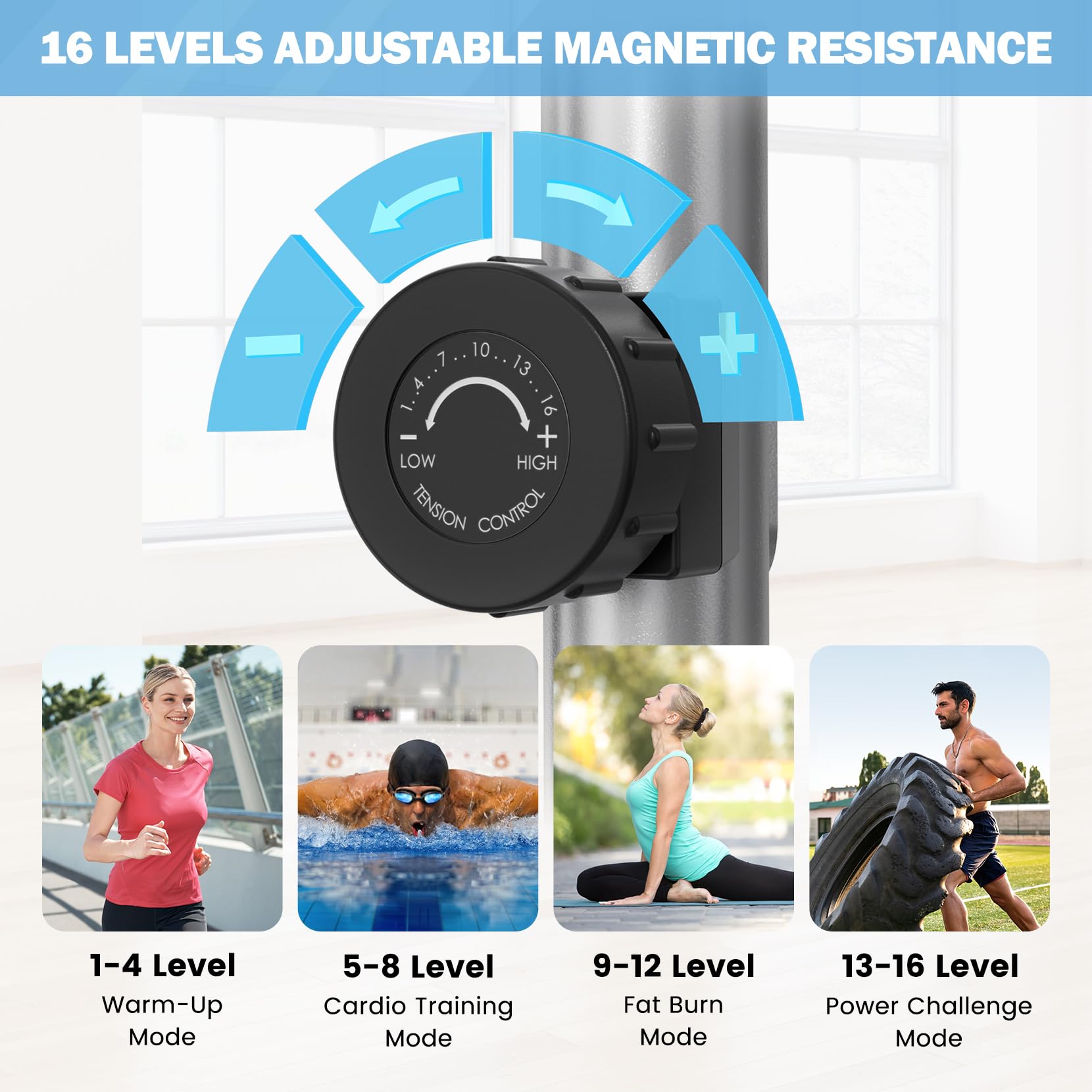 Dripex Crosstrainer für Zuhause, Magnetischer Ellipsentrainer mit 16 Widerstandsstufen, 6 KG Schwungmasse, Leises Indoor-Trainingsgerät, LCD-Monitor, Pulssensor, bis 120 KG