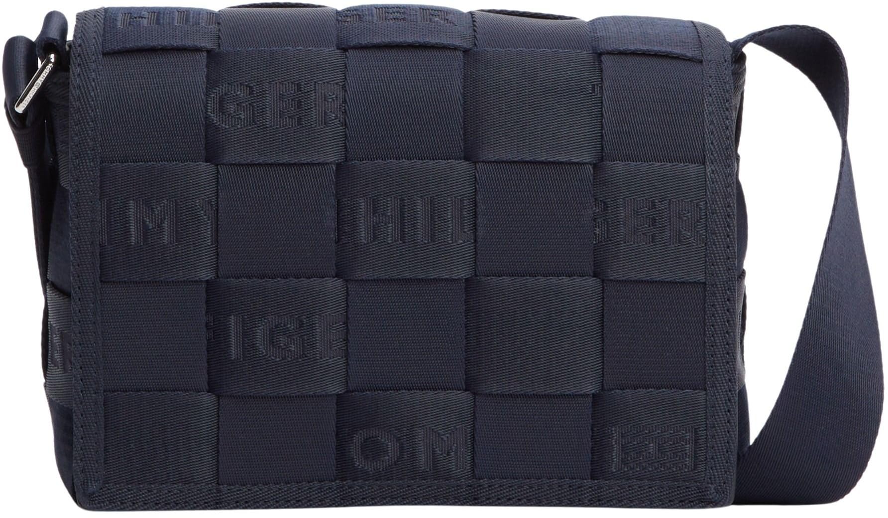 Tommy Hilfiger Bolso Crossbody Hombre Woven Webbing Mini Reporter con correa para hombro, Azul (Space Blue), Talla Única