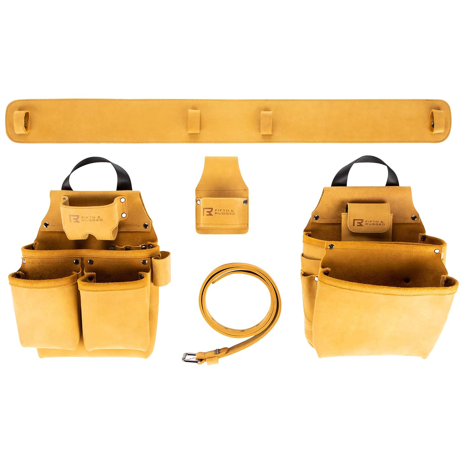 Medium 3238 Waist Duracuir Construction Leather Tool Belt With Lumbar