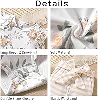 Vista 3 de Aalizzwell Conjunto de mameluco acanalado para bebé recién nacido prematuro para otoño e invierno