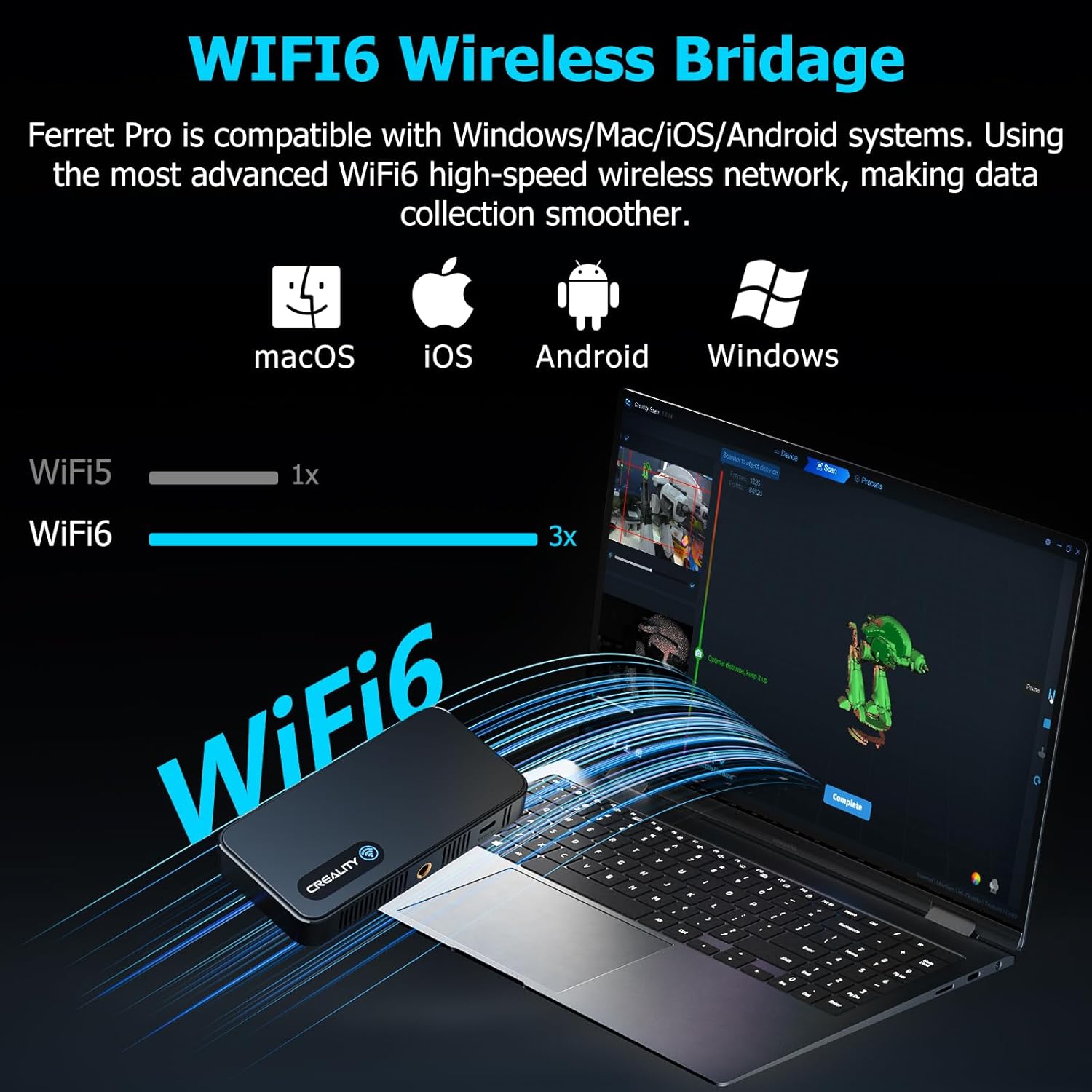 CREALITY CR Scan Ferret Pro бо пайгирии беҳтаршудаи зидди ларзиш