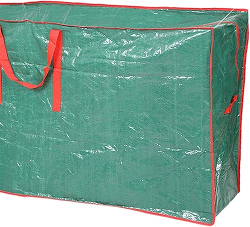 Miniatura 3 de Fenteer Bolsa organizadora de almacenamiento para árbol de Navidad, resistente, con cremallera para colgantes, accesorios de fiesta, color verde,