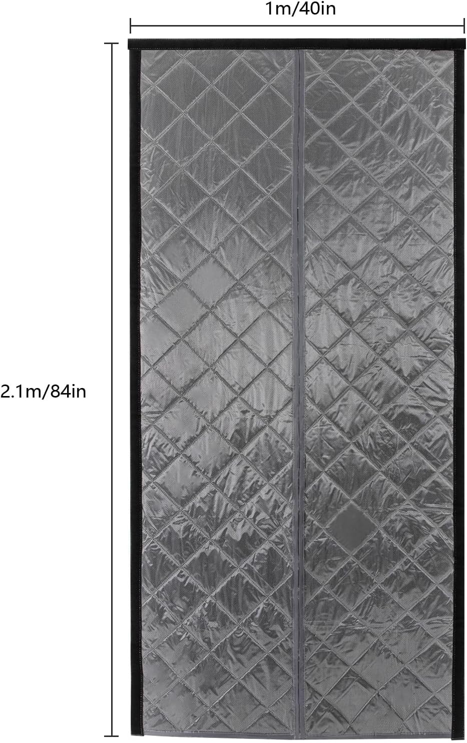 Magnetic Thermal Insulated Door Curtain, Magnetic Thermal Insulated Door Curtain,Wind, Cold and Noise Proof, Pet Friendly, Suitable for air-Conditioned Rooms, Heating,Living Rooms (Gray, 40 * 84inch)