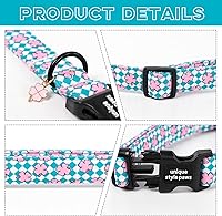 Vista 105 de Unique Style Paws - Collar rosa con hebilla de metal, duradero y lindo para perros pequeños a grandes