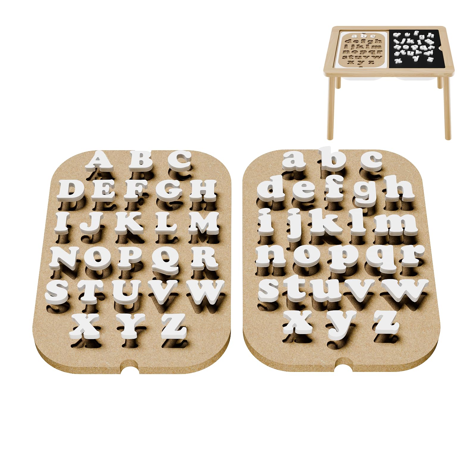 Ogears Sensory Table Flisat Trofast Inserts Alphabet Board Set of 2 Pieces, flisat Sensory Table Inserts