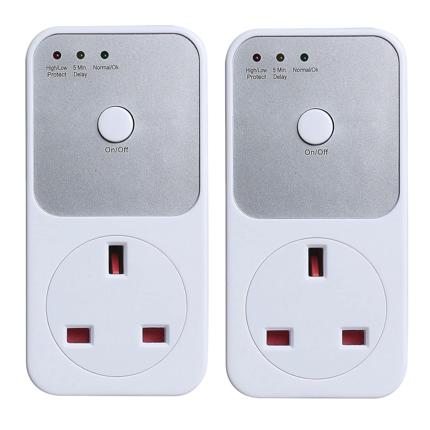 Automatic Voltage Protector Socket Switcher AC 220V Power Surge Safe Protector UK Plug Socket Refrigerator Protect (2PCS)