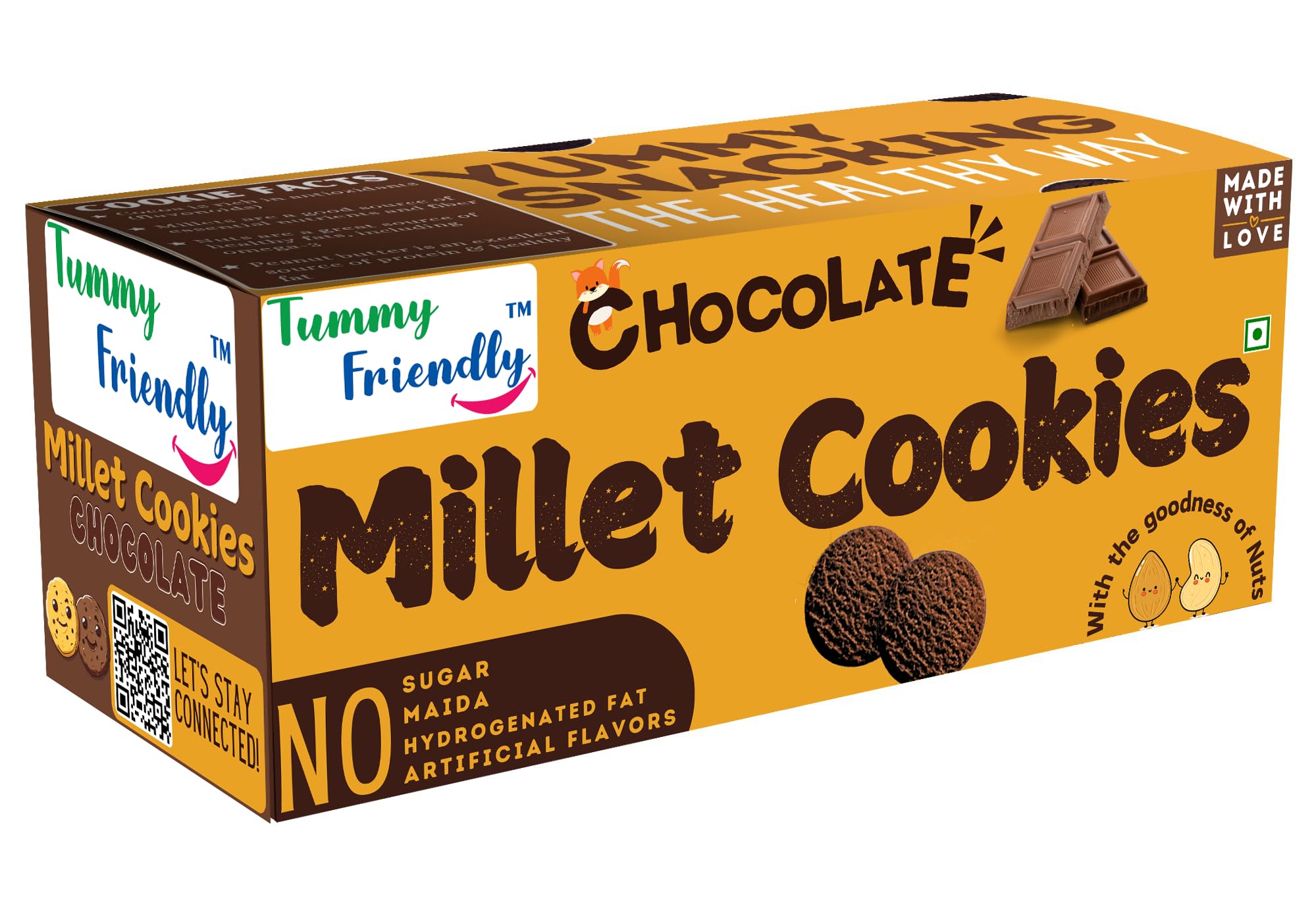 Tummy Friendly Millet Cookies - Chocolate. Gluten-Free, Sugar-Free, Vegan! Perfect for Kids, 1-Year-Olds & Adults. Ragi Millet Bliss + Jaggery. Perfectly Crafted Millet Biscuits for a Healthier