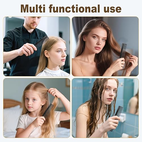 Miniatura 7 de Peines envueltos individualmente, 200 peines de plástico a granel, color negro, 2 peines de cabeza, peinado para el cuidado del cabello, peines