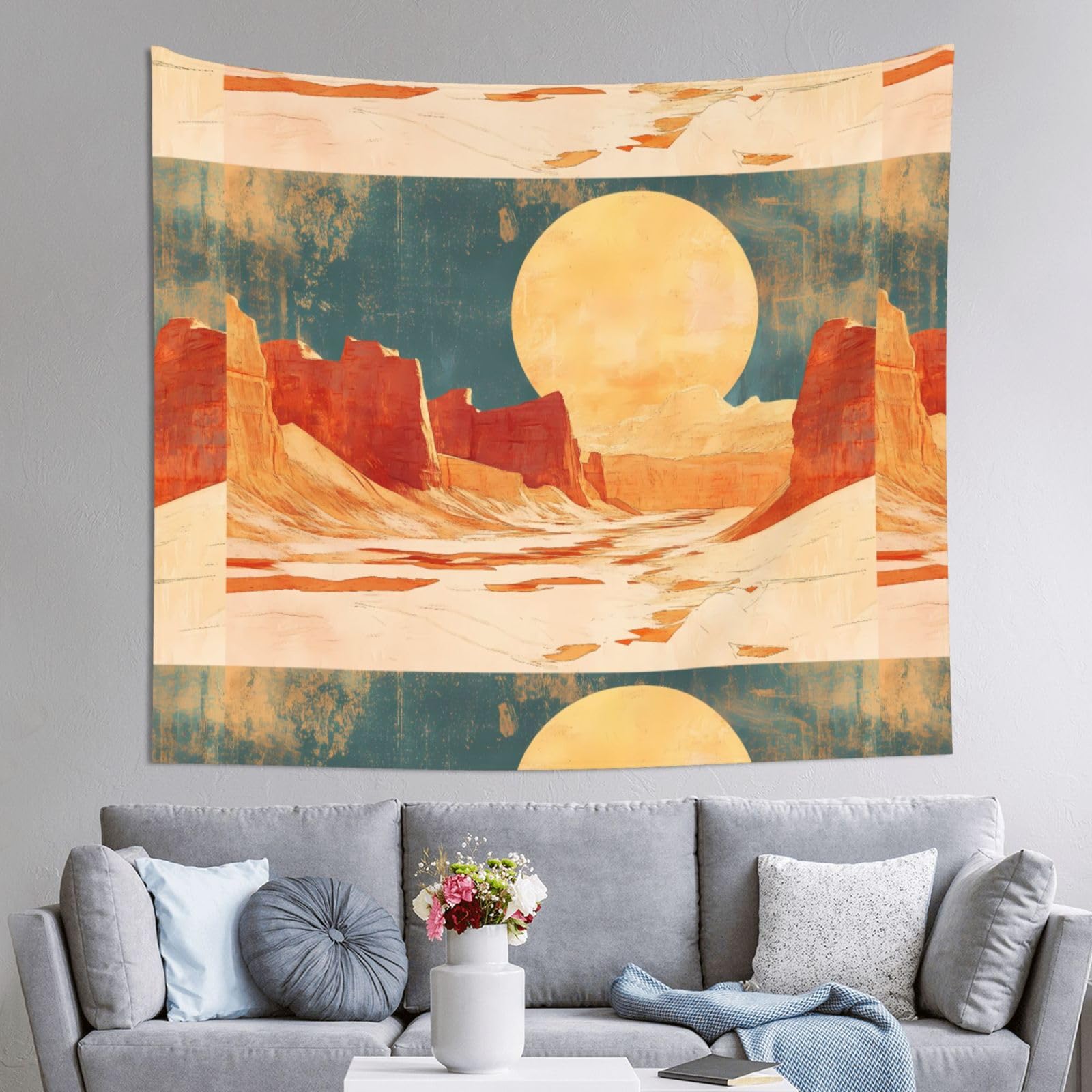 Wzywhj Black Desert Pattern Indoor Decor Tapestry 60X51 In : Soft, Quality And Lightweight Suitable For Wall Hanging Tapestries