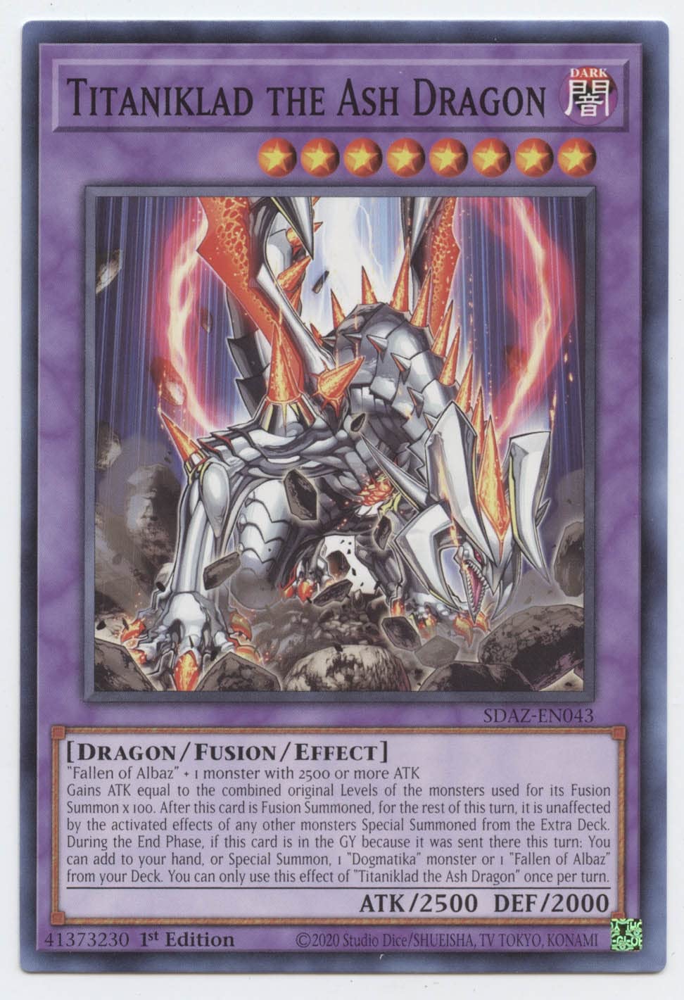 Amazon.com: Yu-Gi-Oh! Titaniklad The Ash Dragon - SDAZ-EN043