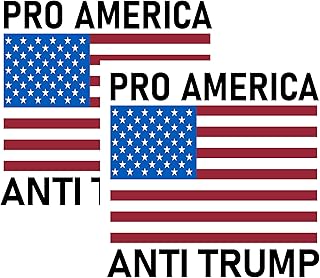 Two Pro America Anti Trump Stickers 4x4 US Flag Donald Trump Sucks Sticker Set