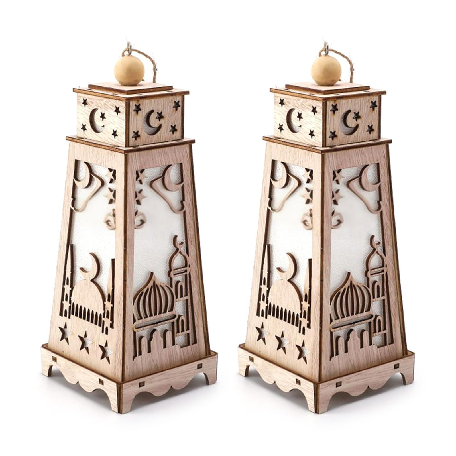 Elnwnnkc Artistic Wooden LED Hanging Piece for Muslims Ceremonies Feature Sustainable Build and Warm Atmospheres Creation for Various Occasion User Friendly LED Hanging Decors