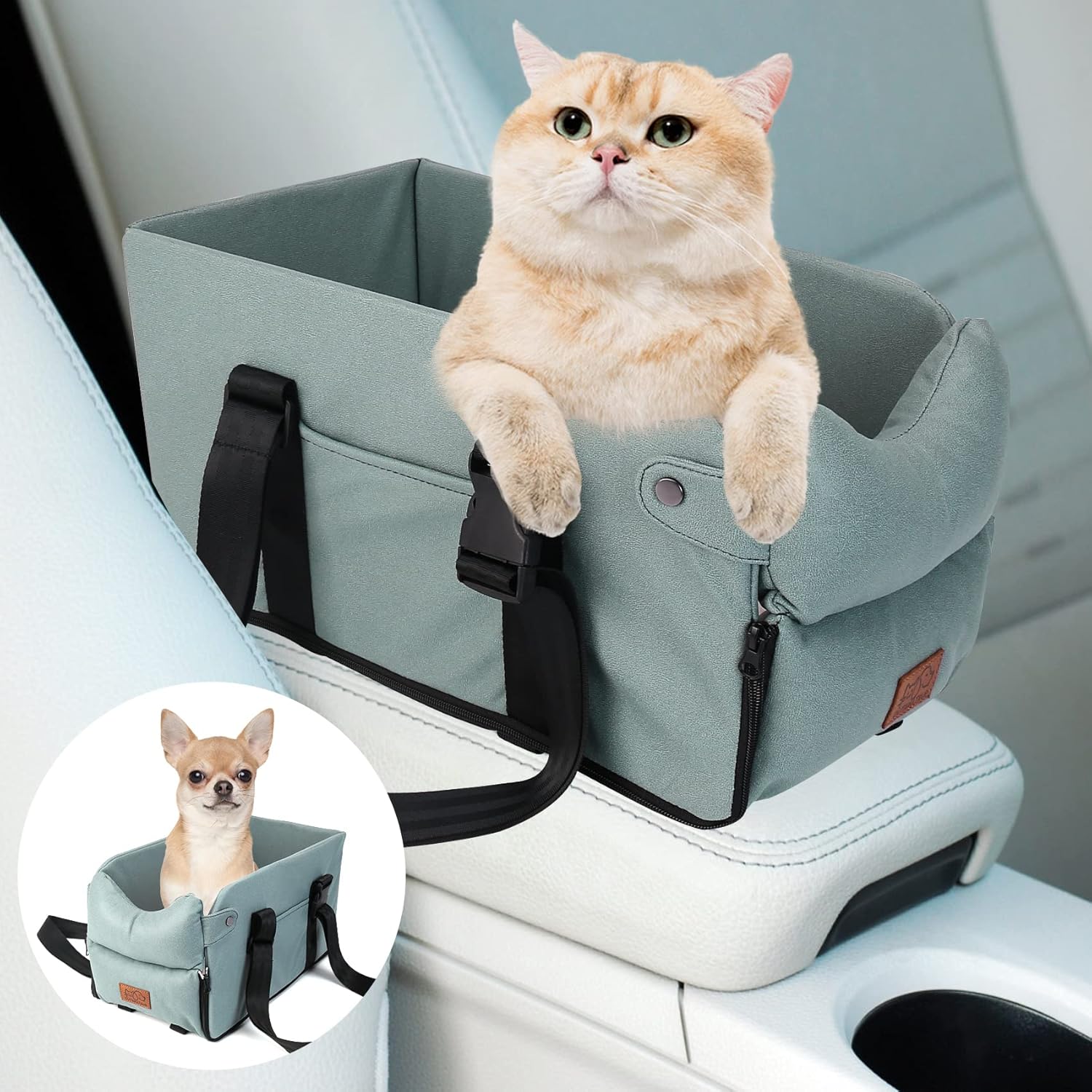 Dog Car Seat,Pet Console Car Seat,Armrest Booster Seat for Cat,Puppy