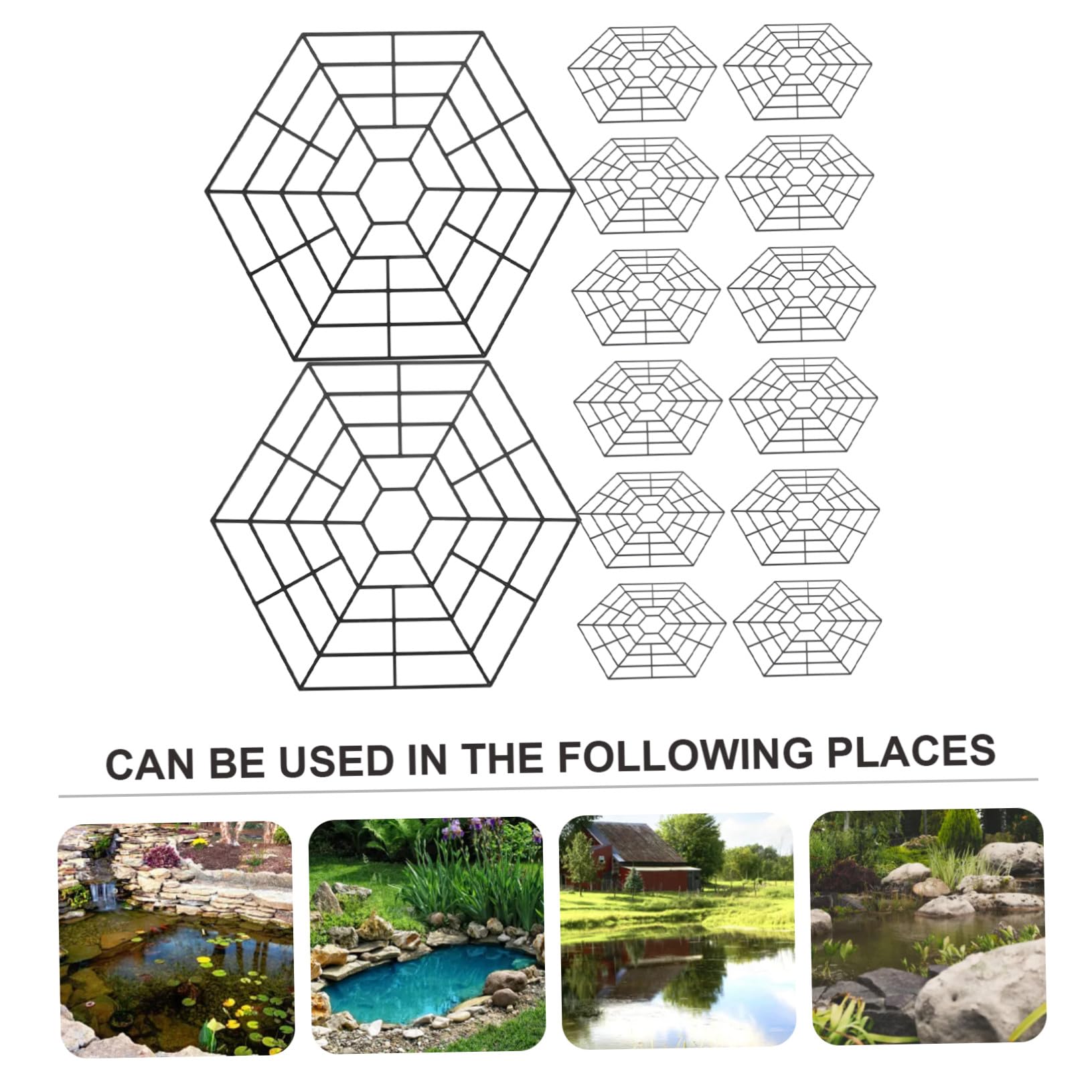 30 Piezas Protector de Estanque Flotante Malla Profesional para Peces Redes Protectoras para Estanques contra Aves y Depredadores