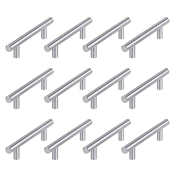Atlantic Cabinet Handle Stainless Steel Brushed Nickel for Kitchen and All Types Wooden Furniture Doors, Total Length: 5.50 inches, Hole to Hole - 96 MM,Pack of 12 PCS