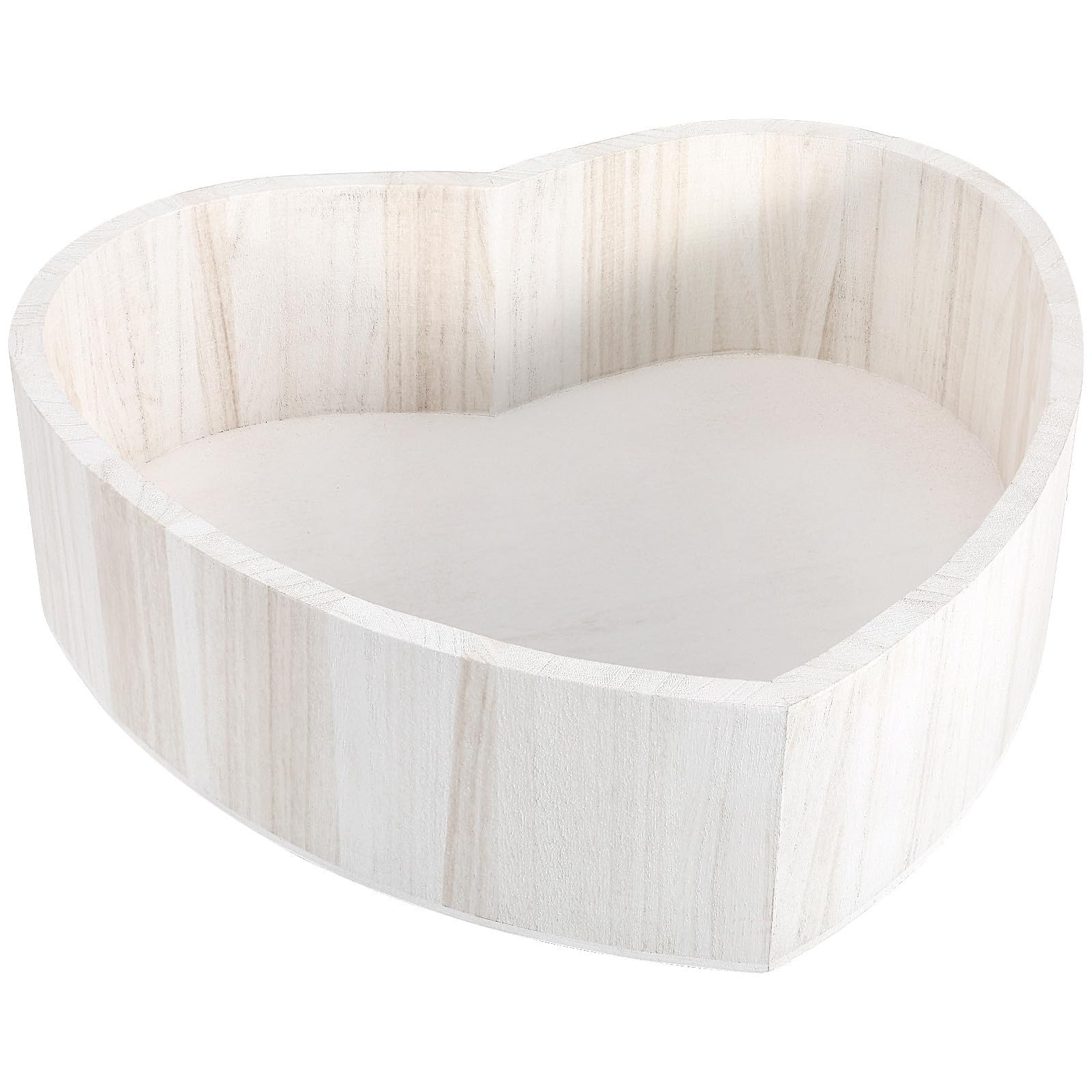 Cesto Fotografico Newborn a Forma di Cuore in Legno Bianco | Oggetto Posa per Foto, 1 Pezzo, Custodia per Riporre Accessori, Formato Semplice