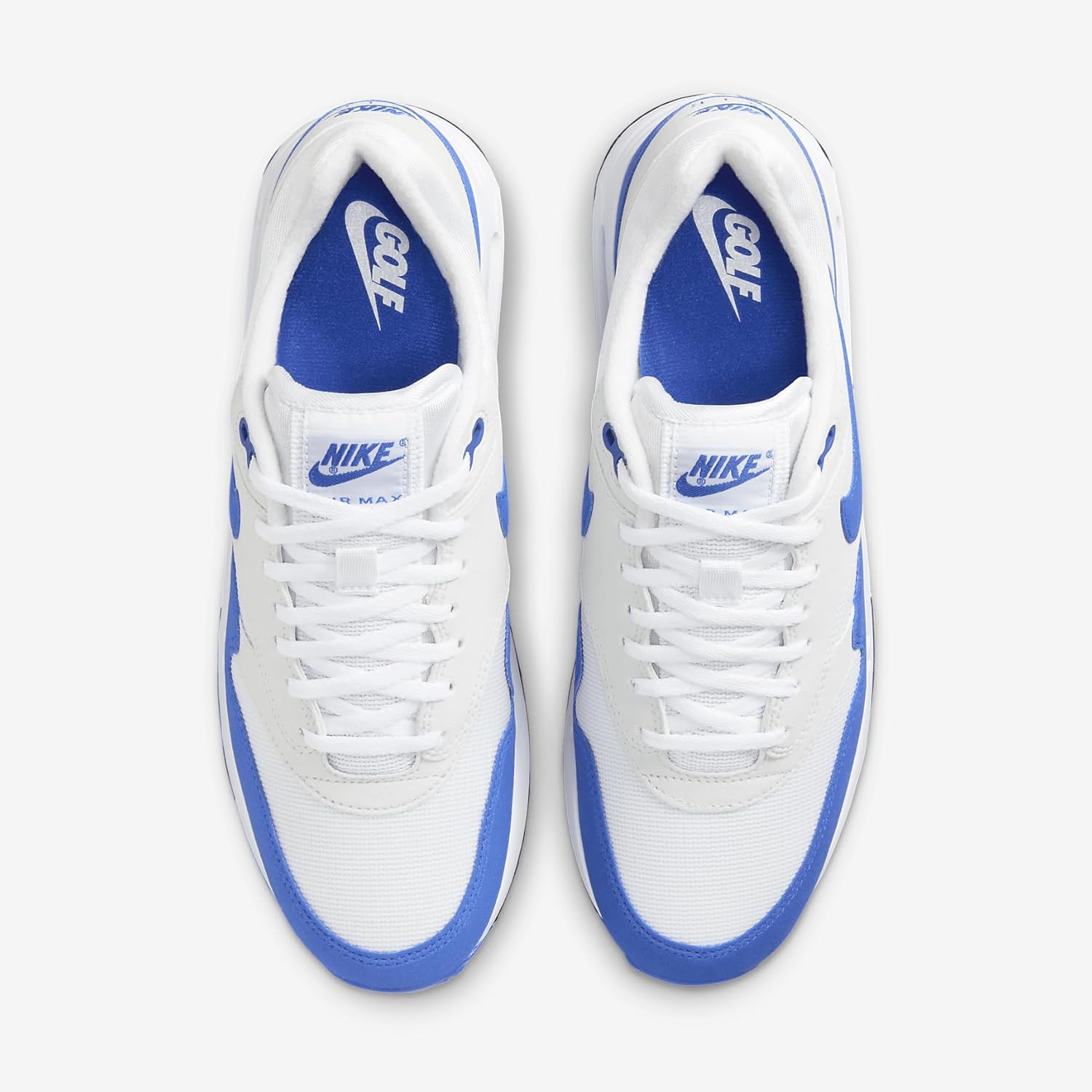 Nike Air Max 1 '86 OG G Men's Golf Shoes (DV1403-115, White/Pure Platinum/Black/Hyper Royal) Size 7