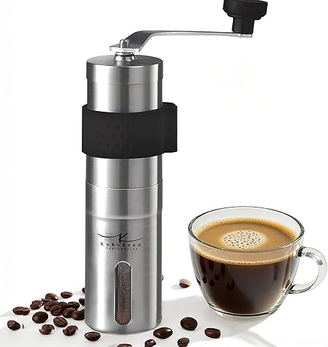 Molinillo de café manual  18 ajustes ajustables, molinillo cónico de grano de café de acero inoxidable, portátil, duradero y apto para viajes, con