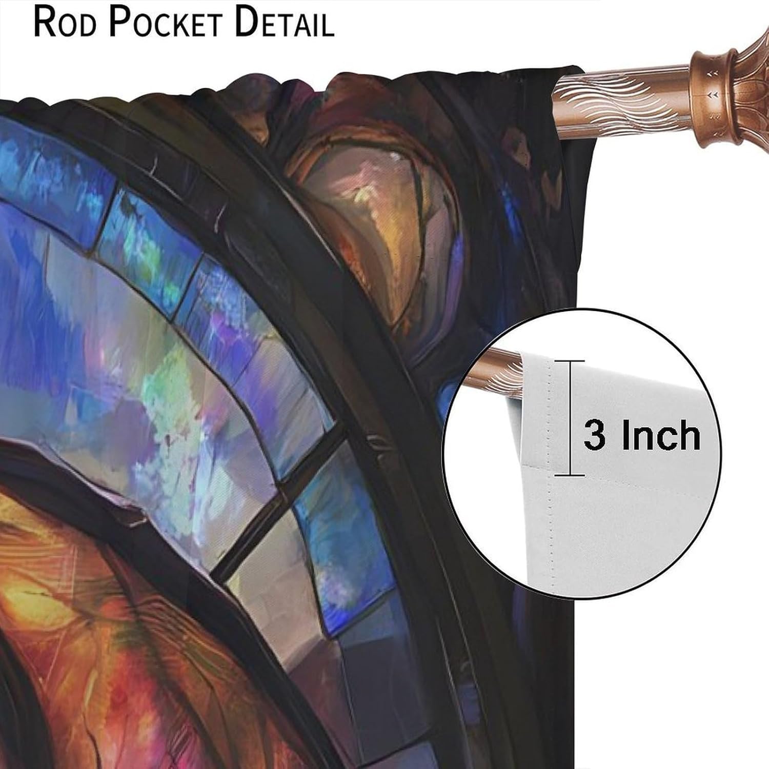 Dragon Stained Glass Window Curtains Colorful Cool Animal Mysterious Ancient Eastern Dragon Gothic Window Treatments for Home Kitchen Bedroom Restaurant Drapes 2 Panels Set 42x45 Inch