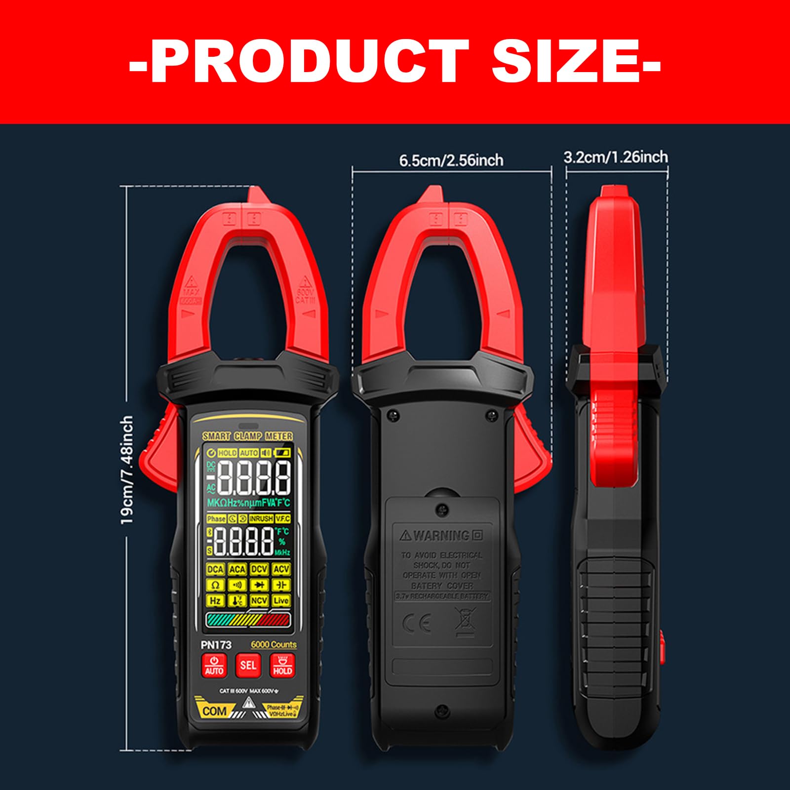 PN‑173 Misuratore digitale ad alta precisione, nero