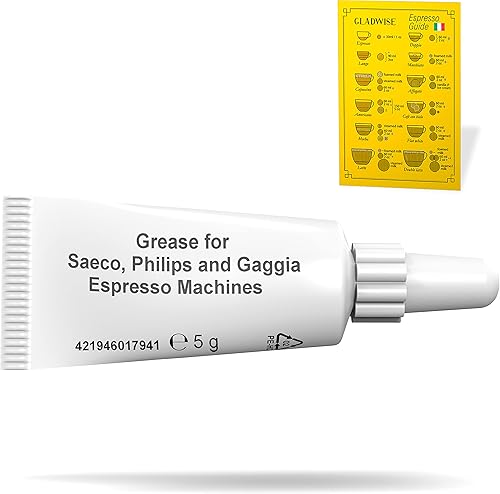 Grasa para máquina de café expreso - Tubo de aceite de café 0.18 oz para todas las máquinas Saeco, Phillips y Gaggia Expresso. Kit de mantenimiento