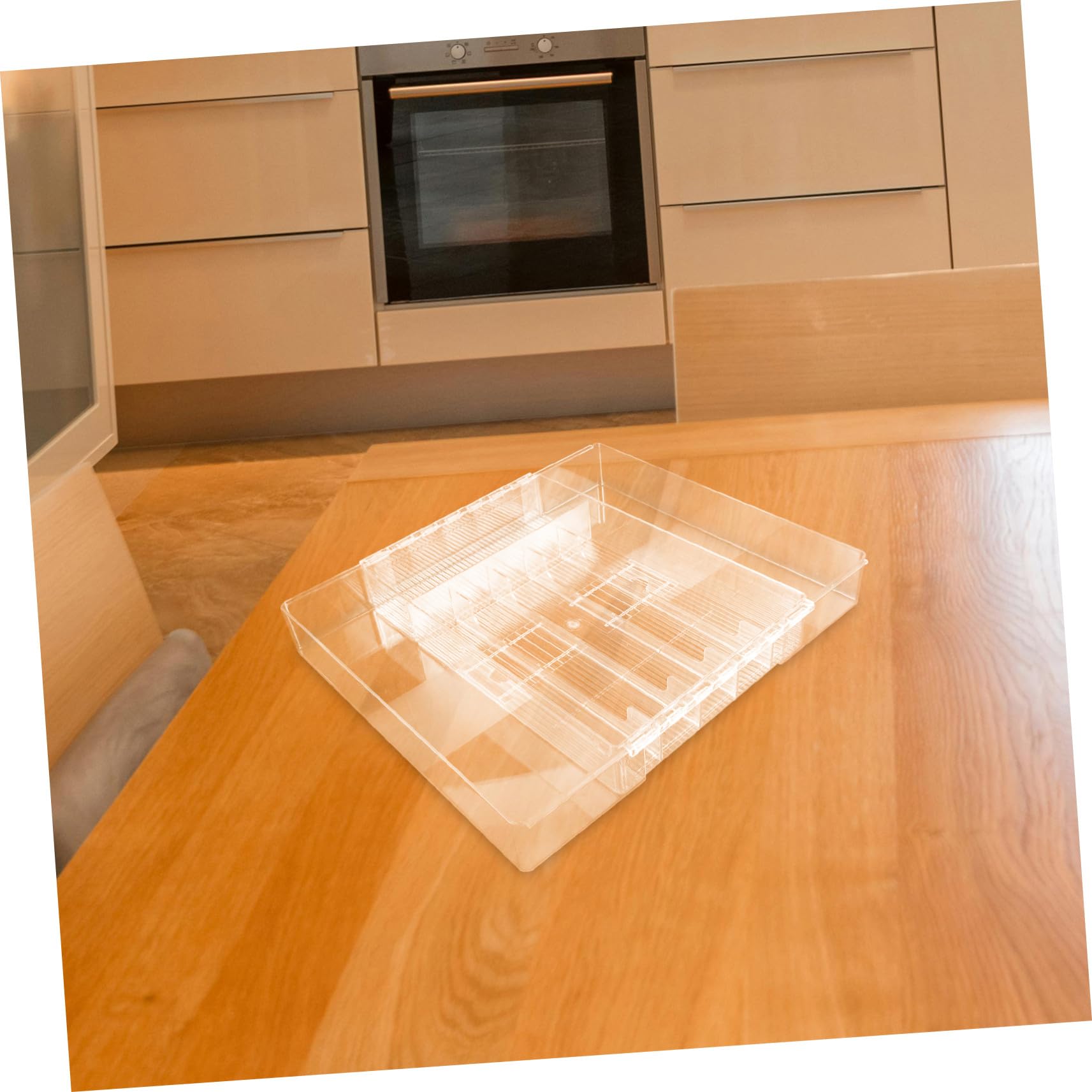 Erweiterbarer Organizer Acryl Mehreren Fächern Besteckkasten mit Robuster Küchenbesteck Organizer und Starker und Splitterfreier für Schubladen Büro