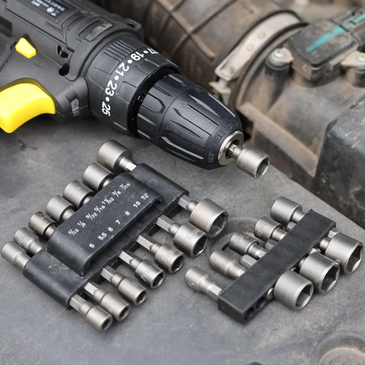 Klucz sześciokątny, wiertło, śrubokręt nasadowy, zestaw kluczy, adapter z rękojeścią Zestaw przedłużek(9PCS Set)