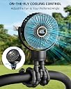 buywoo Portable Stroller Mini Fan, Small Rechargeable Personal Fan, Baby Travel Essentials for Wagon, Car Seat, Battery Powered Biking Gear Accessories, 360° Rotation, 3-Speed (Black) gallery image