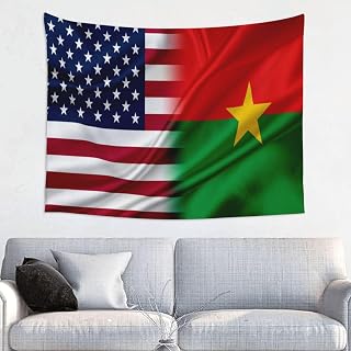 QFZ Burkina Faso and America Flag Durable Versatile 29x37in Tapestry Charm