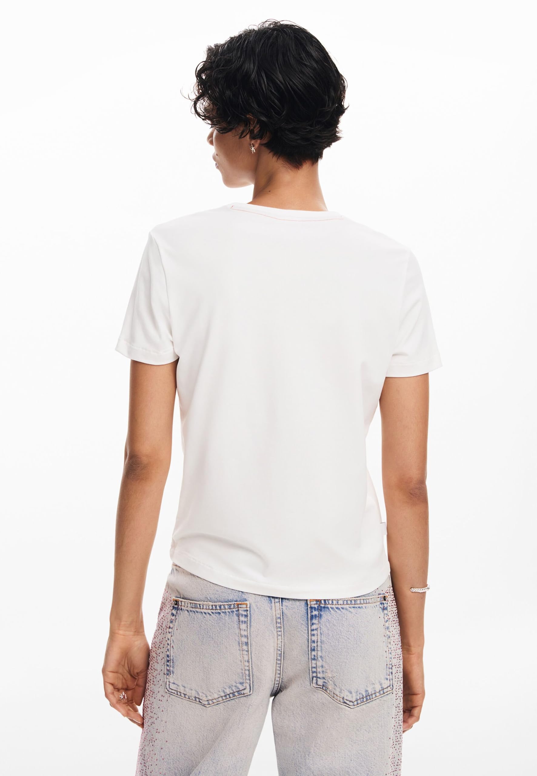 Desigual Koszulka Kobiety Woman Knit T-shirt Z Krótkim Rękawem