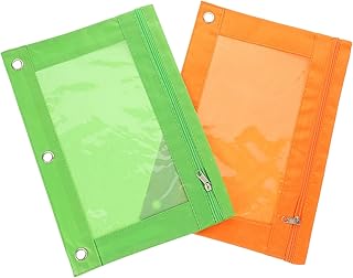 Ciieeo 2 Peças Clipes De Fichário Bolsa De Lápis Porta-Lápis Máscara De Olho Remendo De Pano Oxford Bolsos De Fichário Suprimentos De Fichário Sacos De Documentos Fichário Saco De Lápis