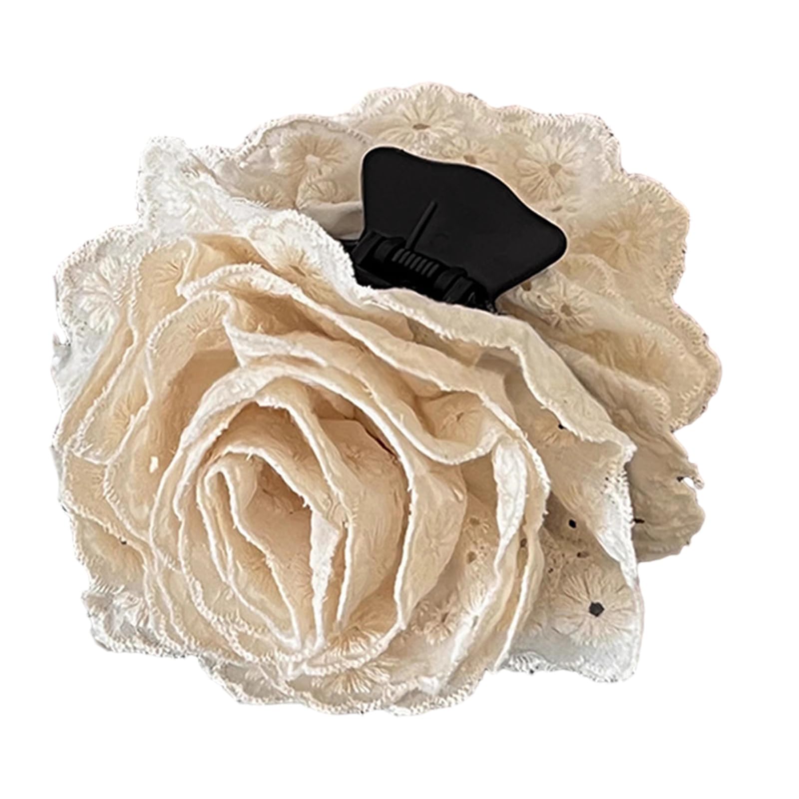 Lace Flower Hair Claw Clip Spring Hair Barrettes NonSlip Jaw Clip Girl Fabric Hair Claw PonytailHolder Women Headwear