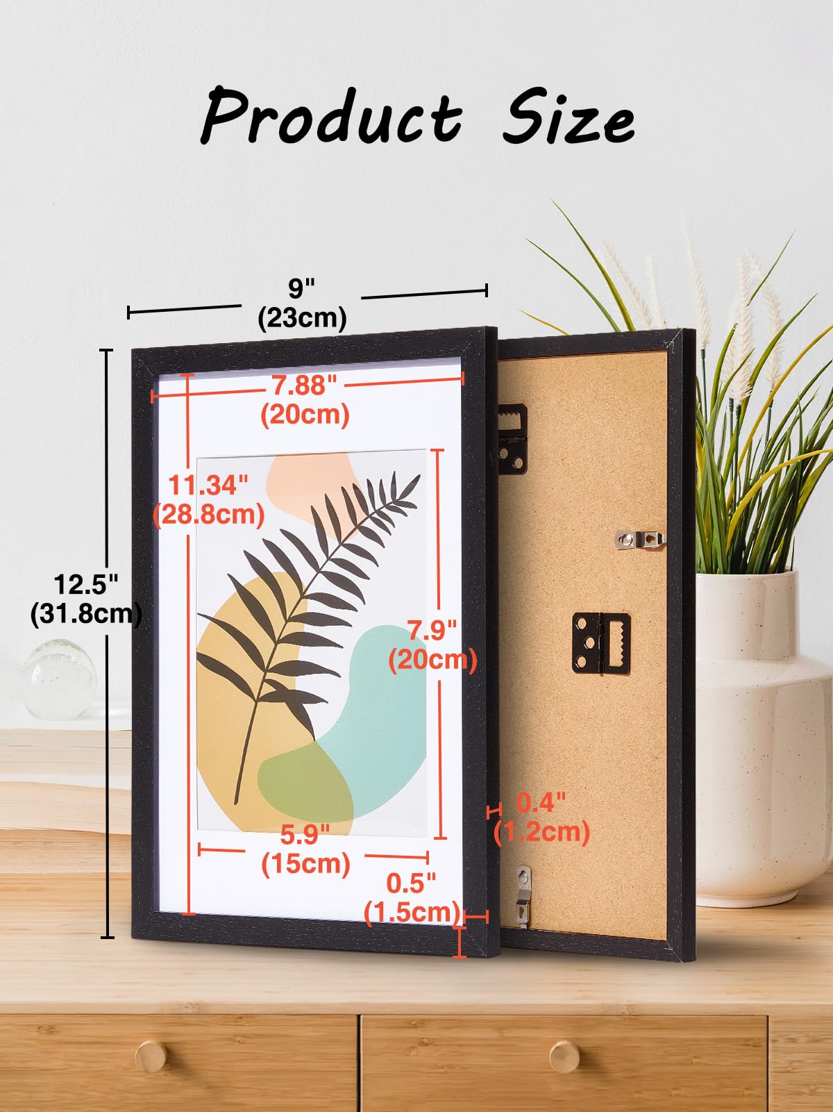 Cadre A3, Cadre Photo A3 Cadre d'affichage en bois avec Fenêtre en Plexiglas Pour Décoration