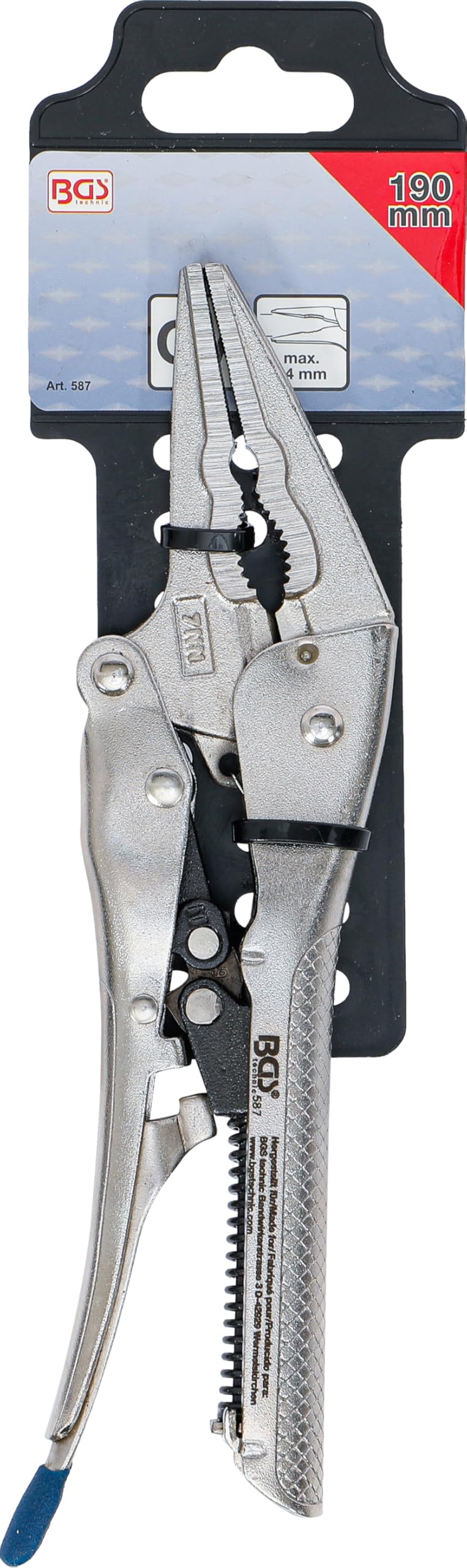 BGS 587 | Pince étau à longs becs automatique | 190 mm