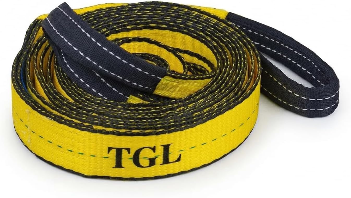 TGL 2 inch, 20 Foot UTV Tow Strap with Reinforced Loops 10,000 Pound Capacity. Towing Strap, Tow Rope is Compatible with Polaris, Honda, Can-Am ATV and UTV Vehicles.