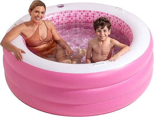 Piscina redonda inflable con suelo acolchado inflable, portavasos, asas y drenaje, piscina redonda grande de 60 x 22 pulgadas de profundidad, disponible en Yaxa Venezuela