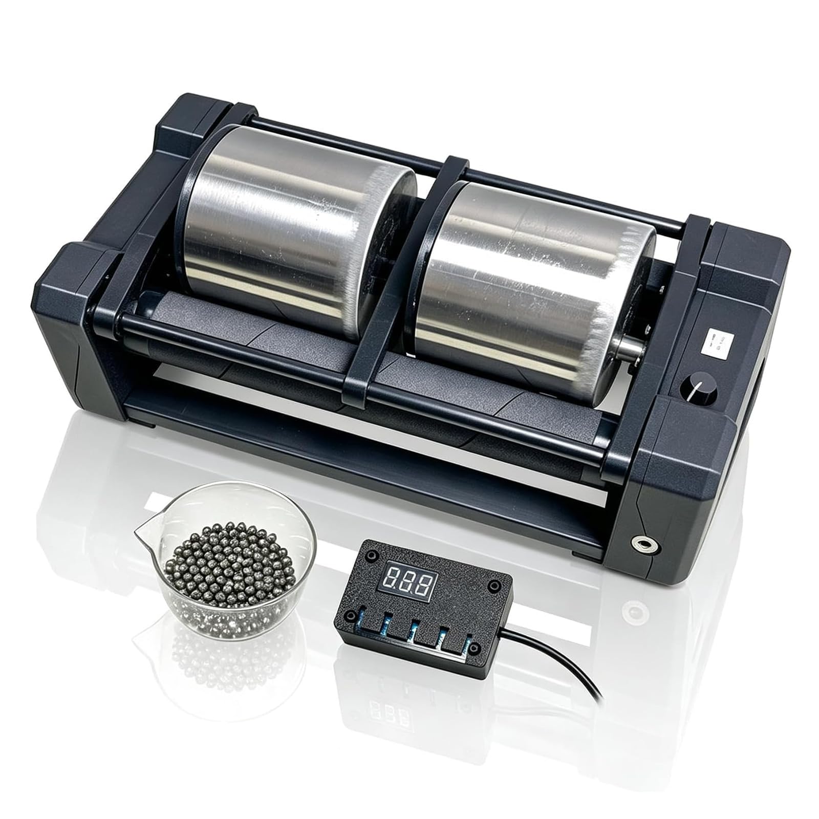 Broyeur à Billes De Laboratoire De Table avec Bol en Acier Inoxydable De 0,3 L – Mélangeur à Vitesse Réglable pour Le Broyage, avec Minuterie Numérique, Broyage Double