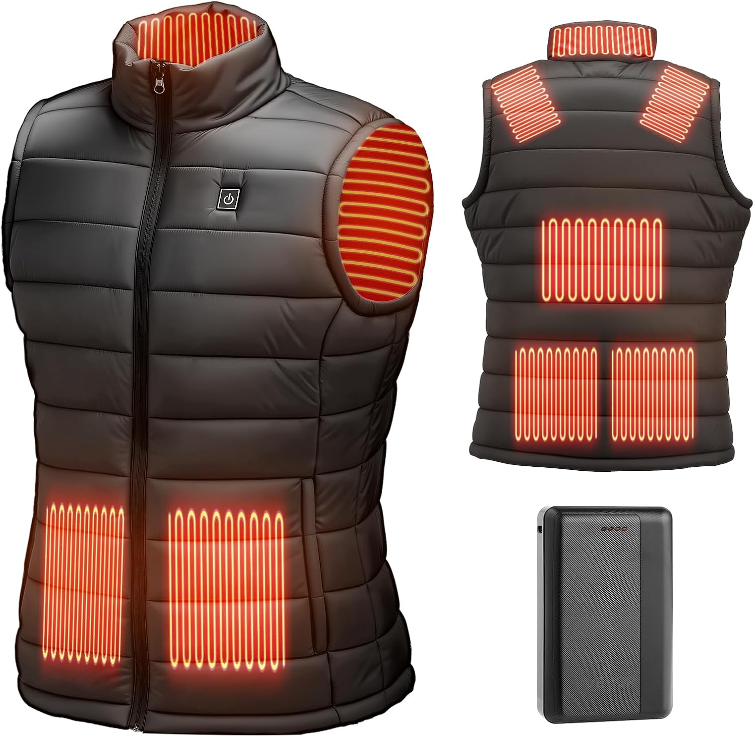 VEVOR Heated Vest,Men Electric Heating,Lightweight Rechargeable Winter-Jacket with 3 Levels