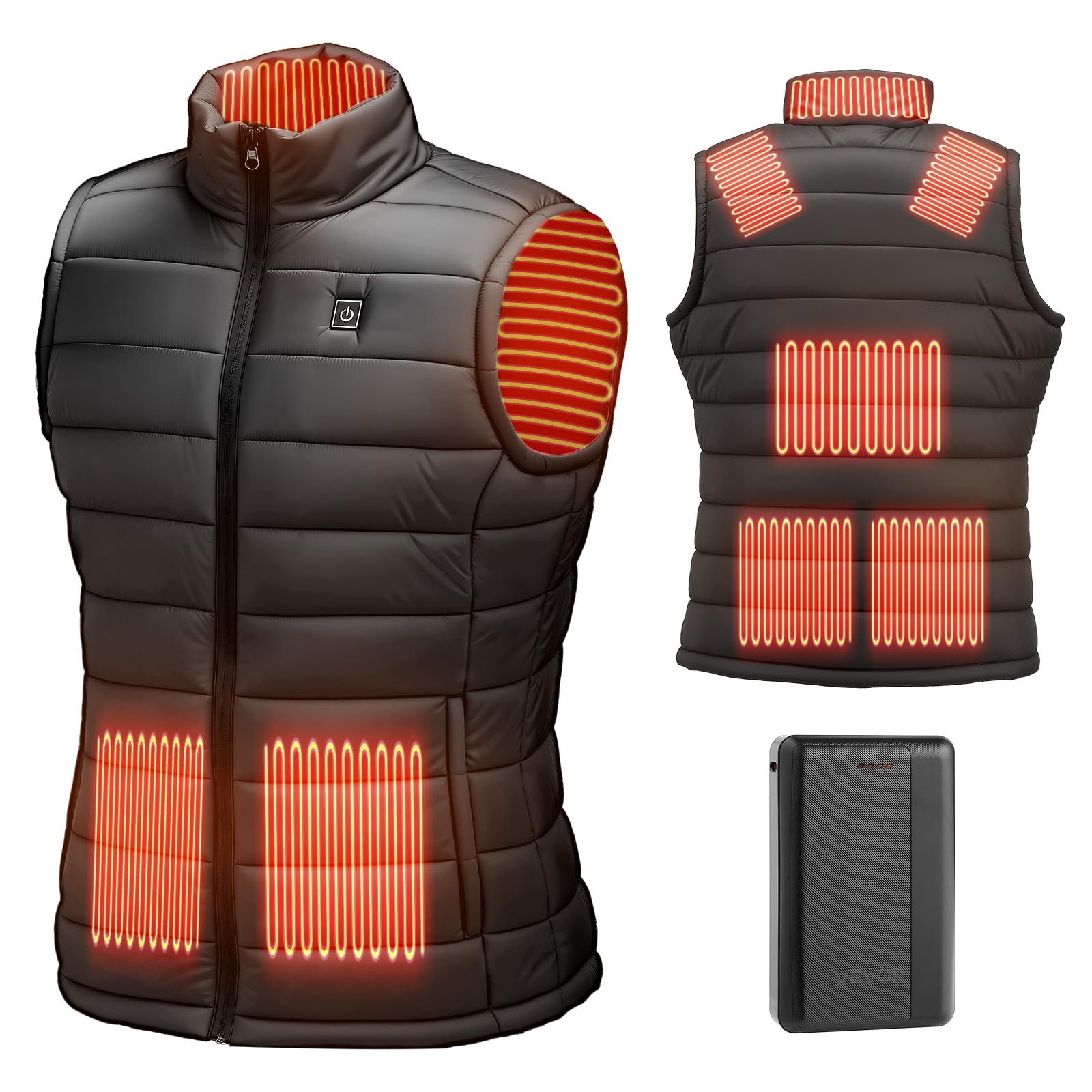 VEVOR Heated Vest,Men Electric Heating,Lightweight Rechargeable Winter-Jacket with 3 Levels