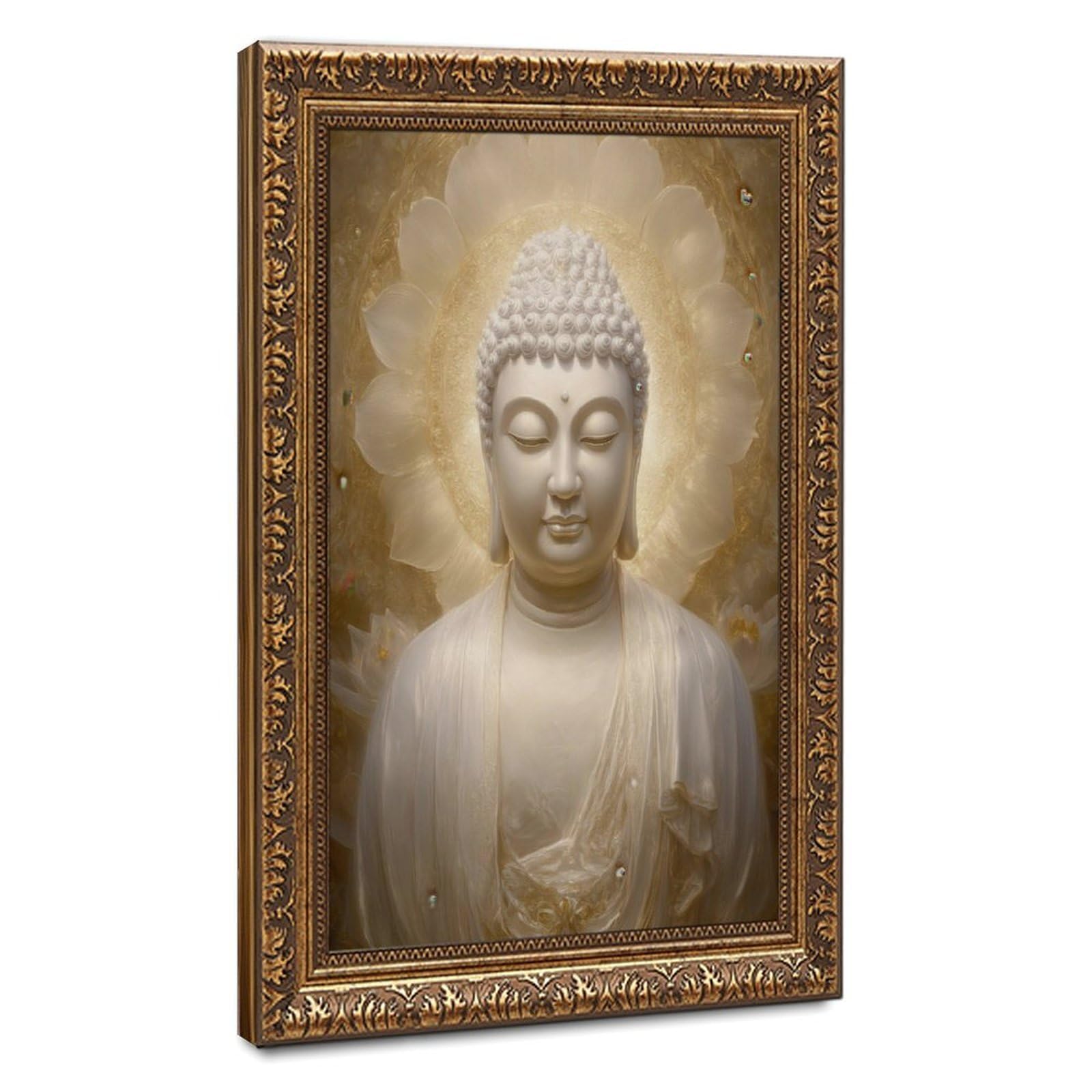 Pyberon Golden Buddha Portrait Poster Canvas Poster Bedroom Decor Landscape Office Room Decor Gift 20" L X 30" W