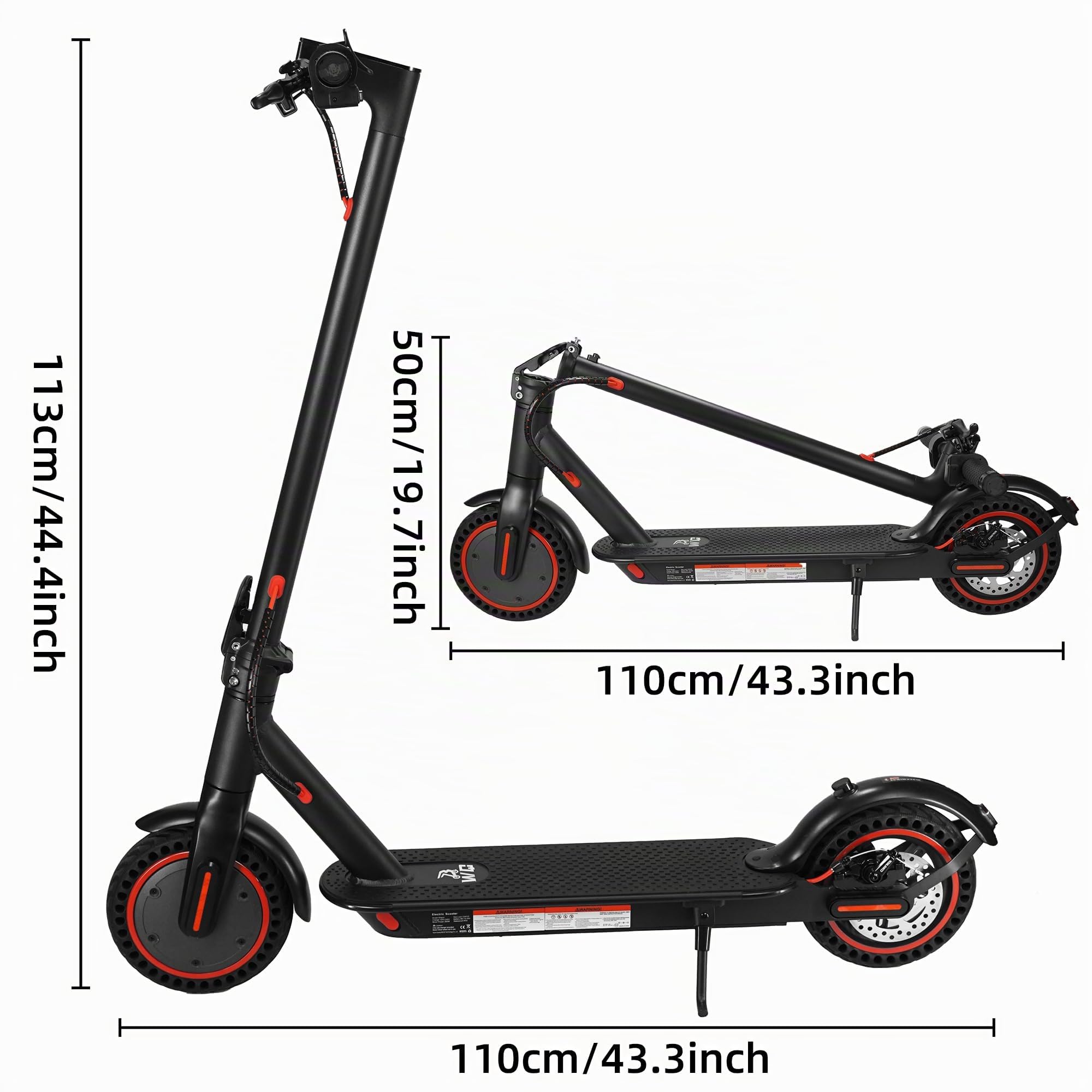 Monopattino elettrico con pneumatici da 8,5 pollici, monopattino elettrico per adulti con motore da 300 W e cruise control, autonomia 25-35 km, modalità a 3 velocità, doppio sistema frenante, monopatt