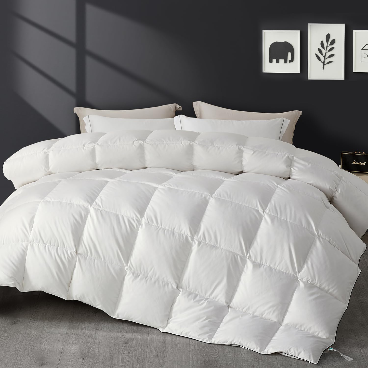 SAPHREAS Daunendecke Ganzjahres für Allergiker, Baumwollgewebe mit Daunen & Federn Füllung, Oeko-Tex, RDS Zertifiziert für Tierwohl weiße Bettdecke 155x220 cm