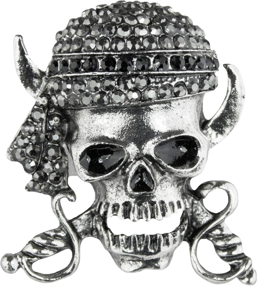 Piraten Totenkopf Ring Silber – Größenverstellbar, Perfekt Für Kostüme, Halloween & Mottopartys